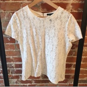 Ralph Lauren White Lace T-Shirt with Zipper